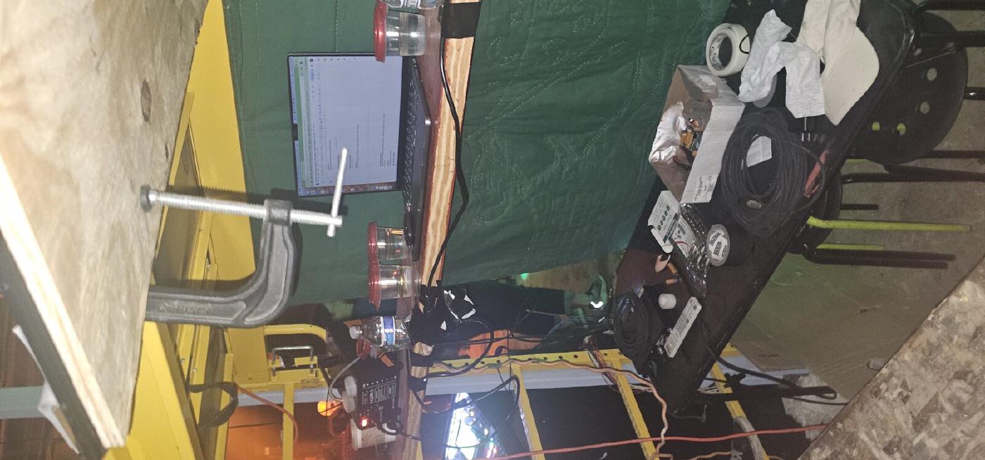 The scent rig set up backstage