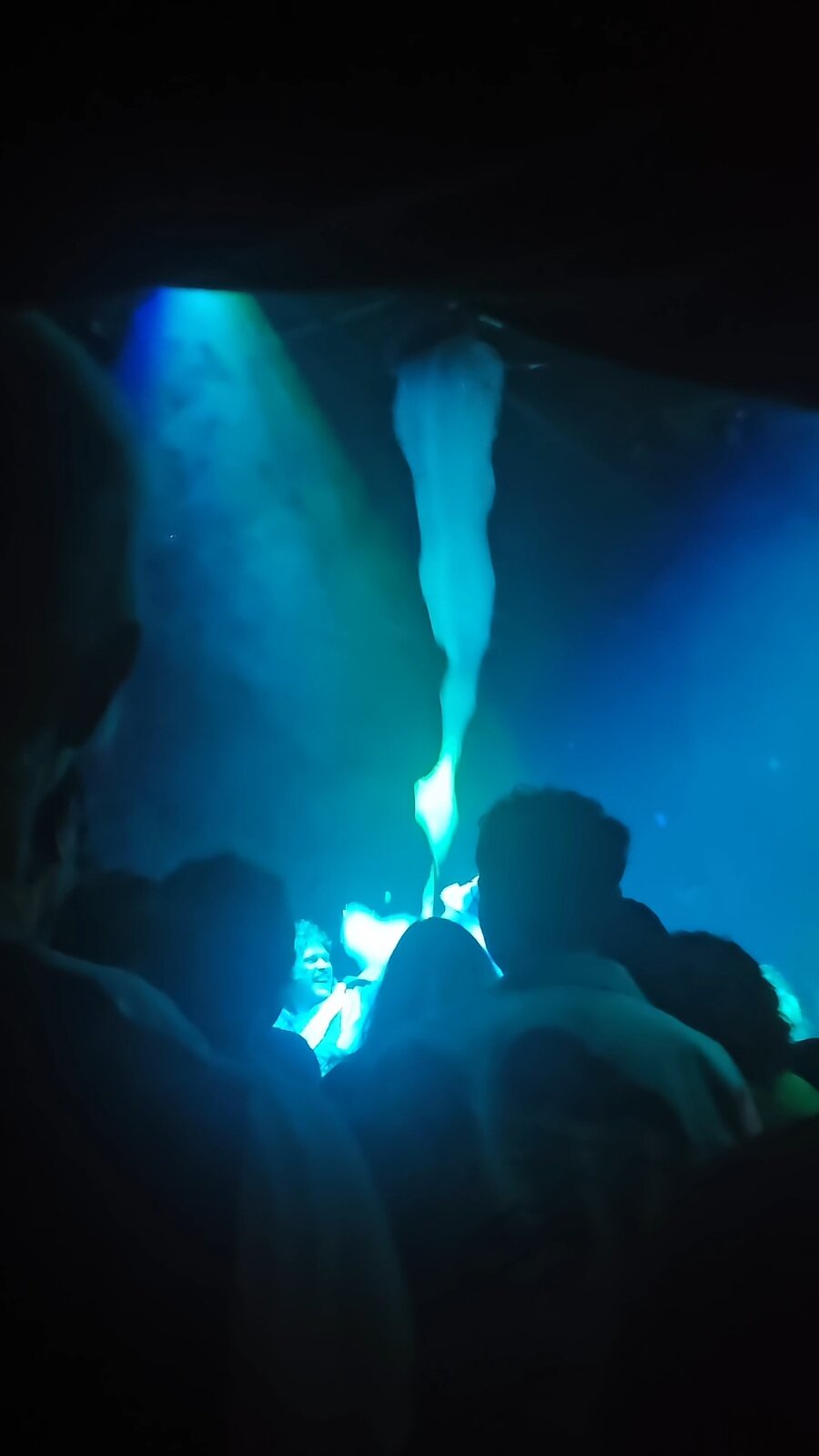 The stage lit by a single beam